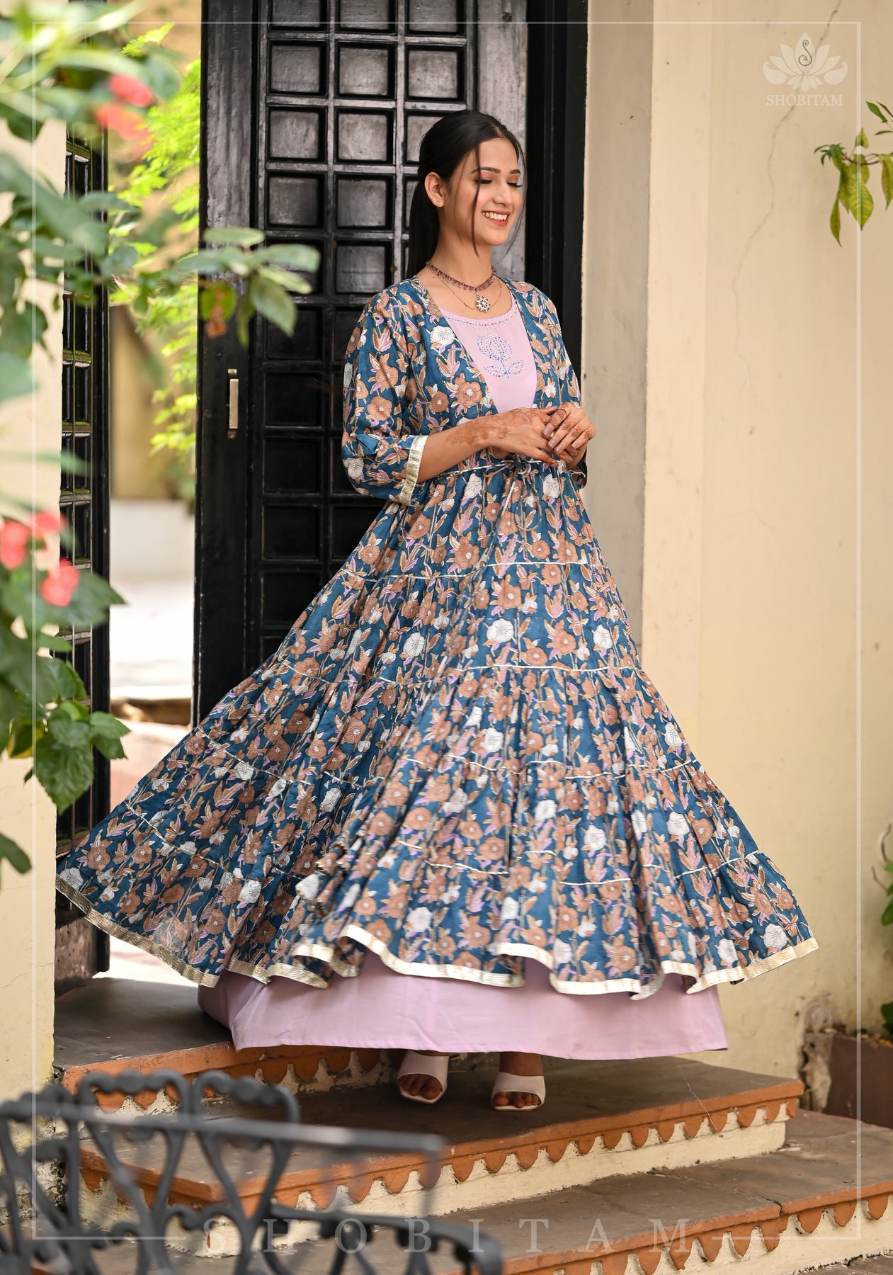 Aradhna Presnets Level Vol 2 Heavy Cotton Print With Manual Work Fancy Long  Gown Style Kurtis